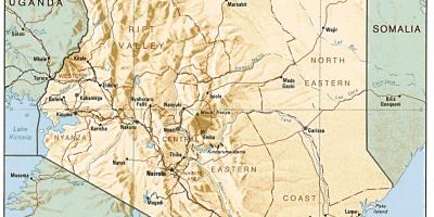 Karte Kenija rāda lielāko pilsētu