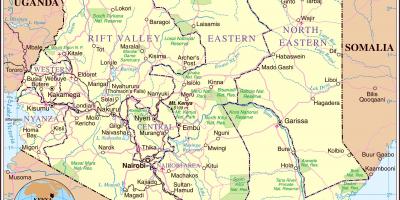 Kenija ceļu karte, detalizēta