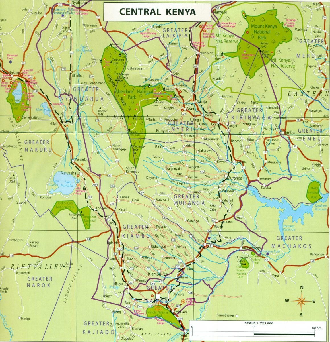 karte centrālā Kenijā