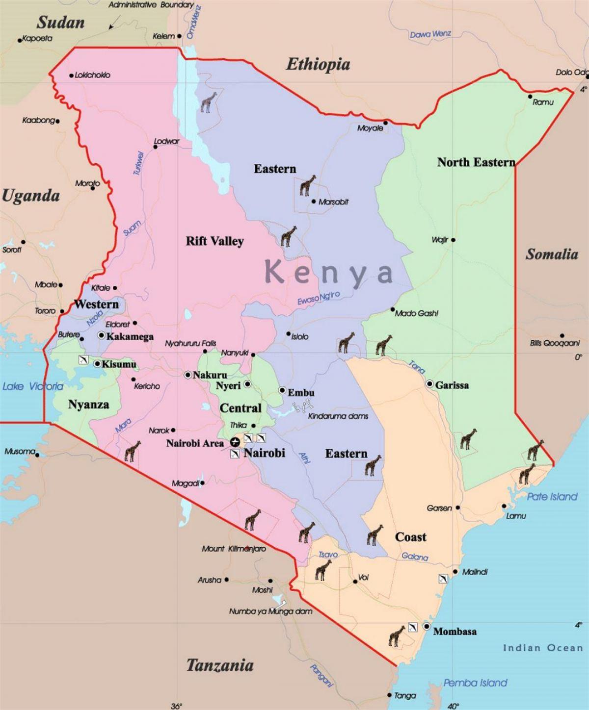 lielu karti no Kenijas