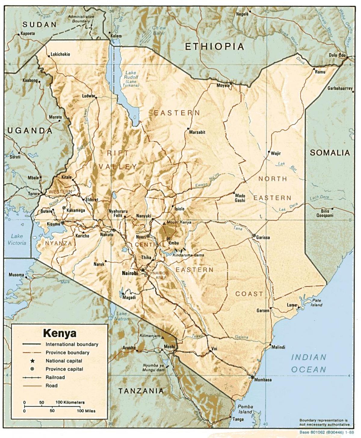 karte Kenija rāda lielāko pilsētu