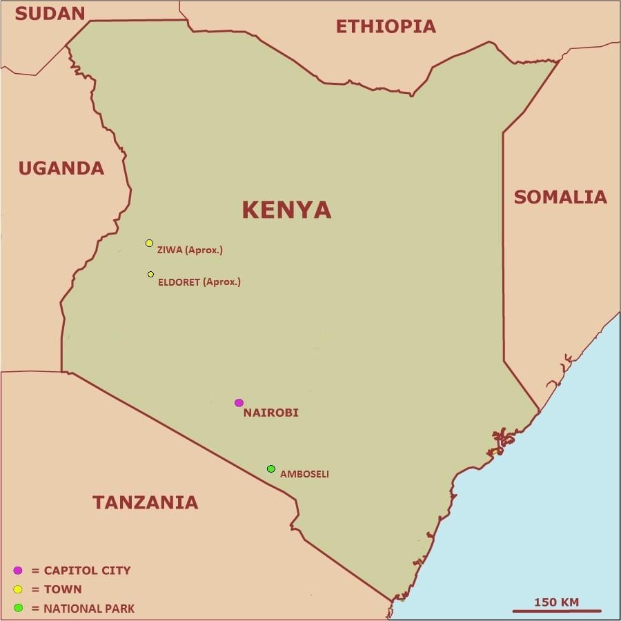 karte vienkārša karte Kenijā