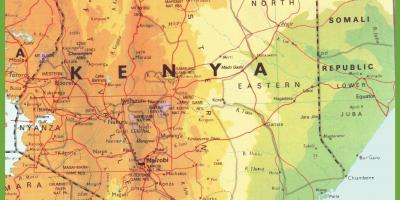 Kenija ceļu tīkla karte