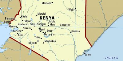 Kartē ar pilsētām, Kenija
